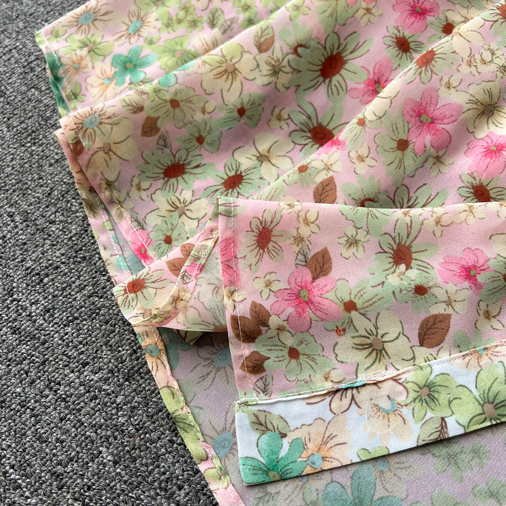 French Style Waist-slimming Floral Dress
