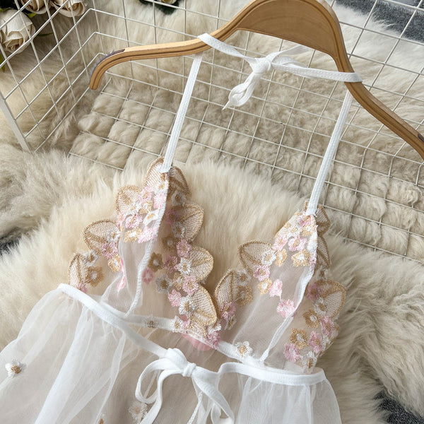 Sweet Lace Patchwork Embroidered Poncho Dress