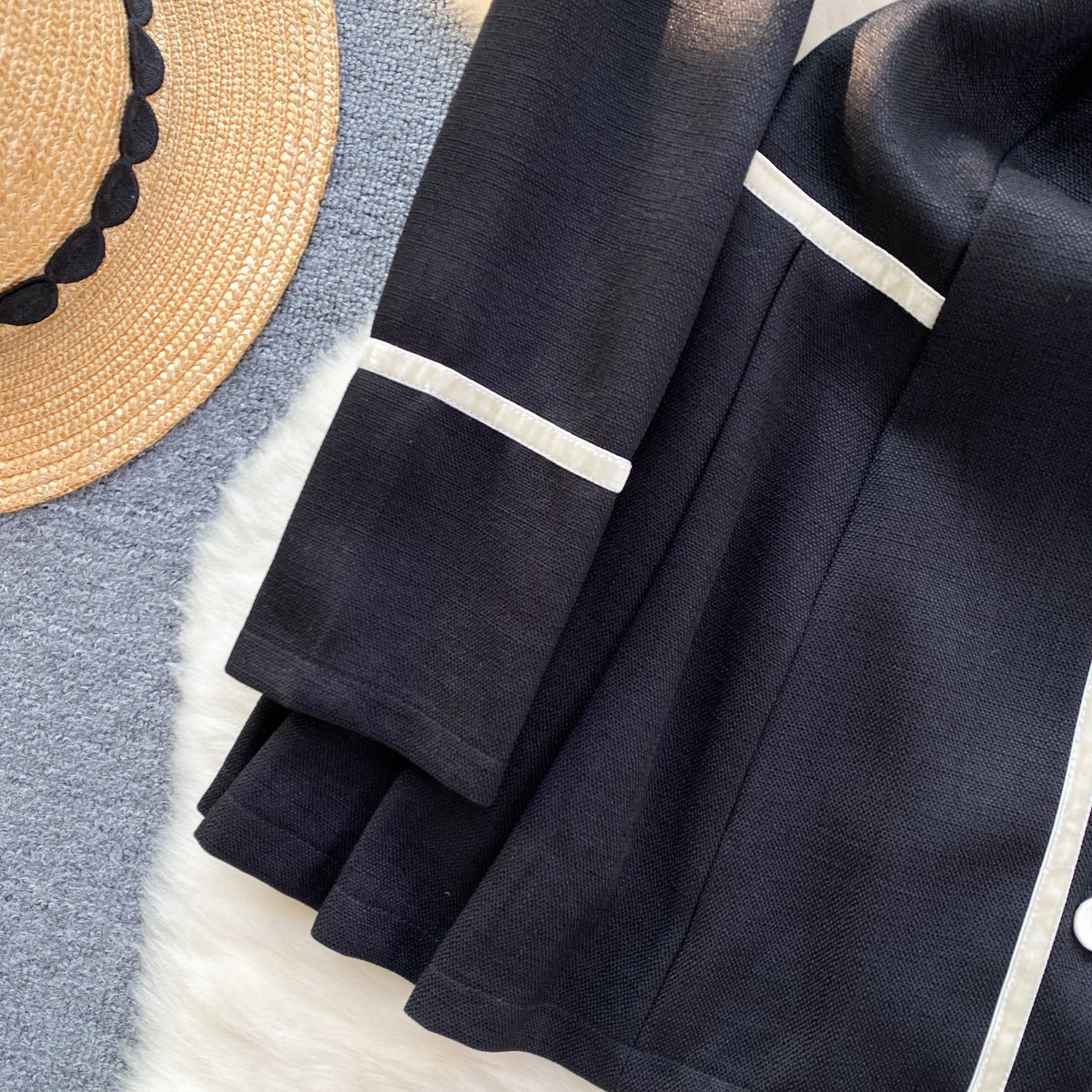 Korean Style Color Blocking Shirt Dress