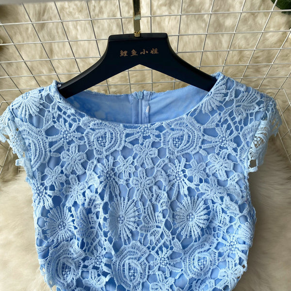 Vintage Crochet Lace Sleeveless Dress