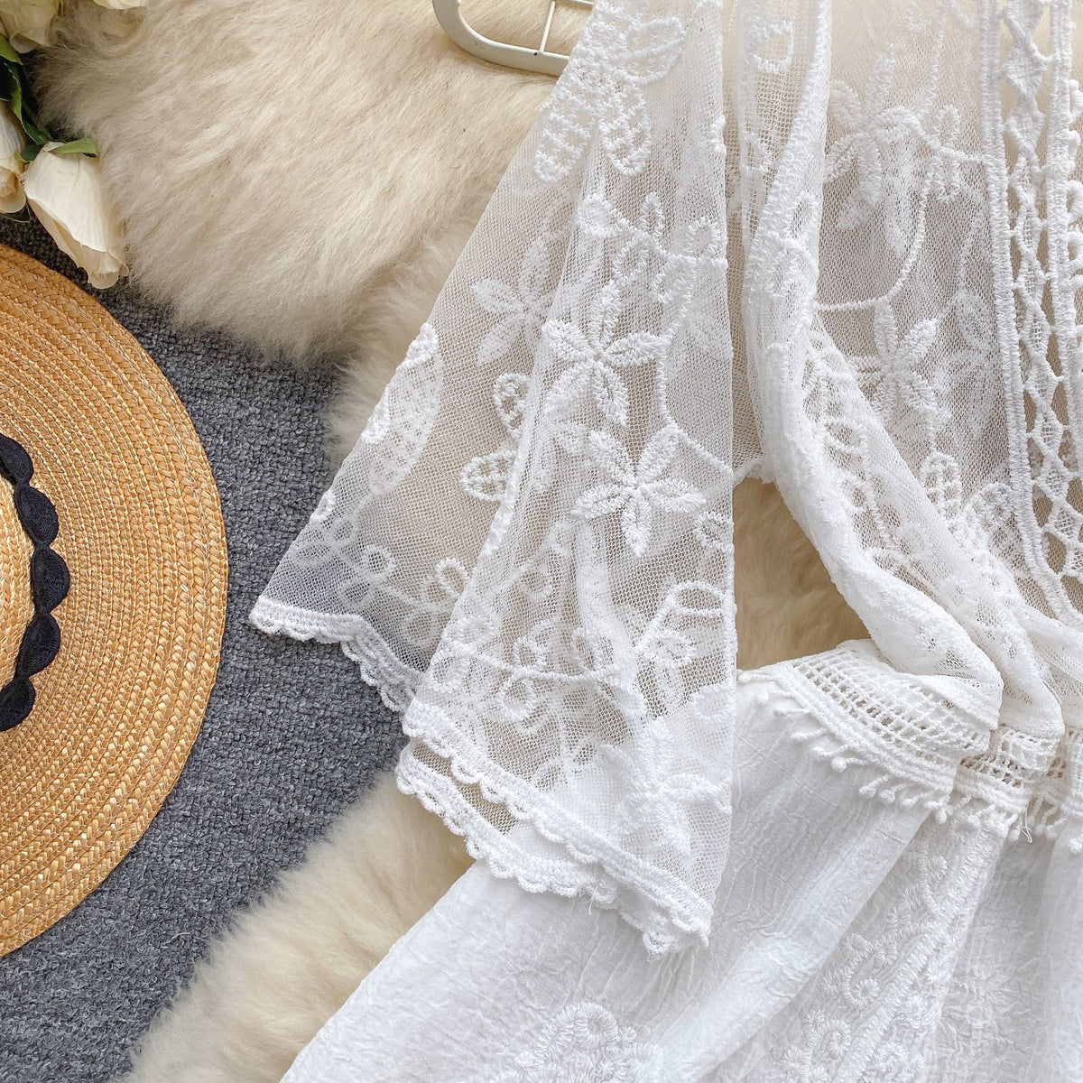 Sweetie See-through Crochet Lace Dress