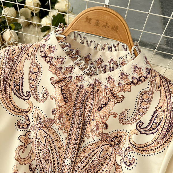 Ethnic Style Floral Printed Maxi Dress