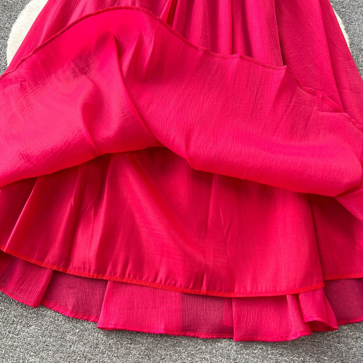 Fairy Pleated Red Slip Dress