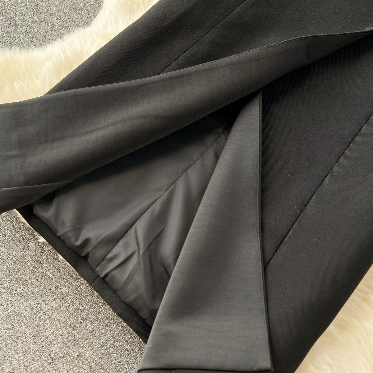 Double-breasted Black Coat Dress