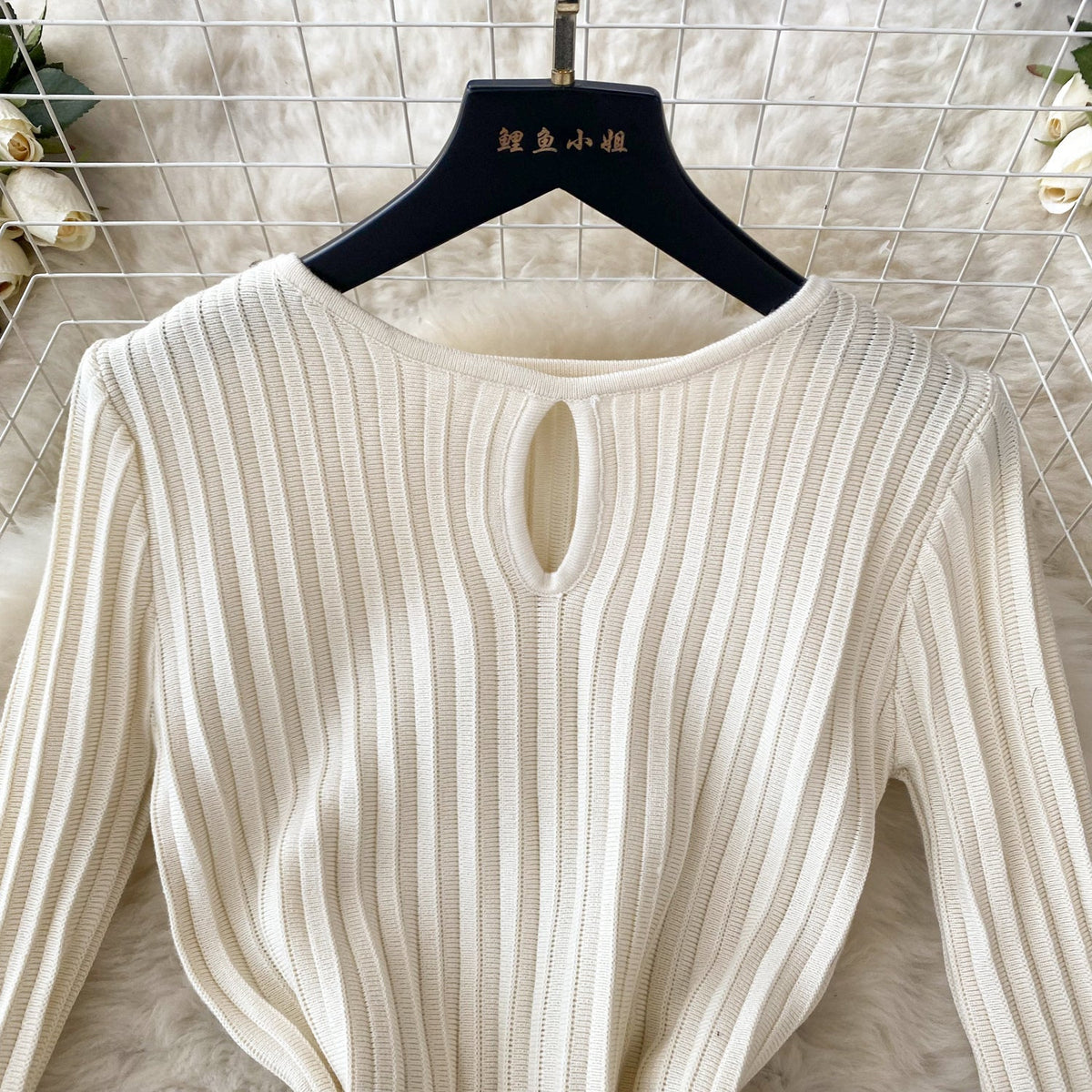French Style Pleated Knitted Dress