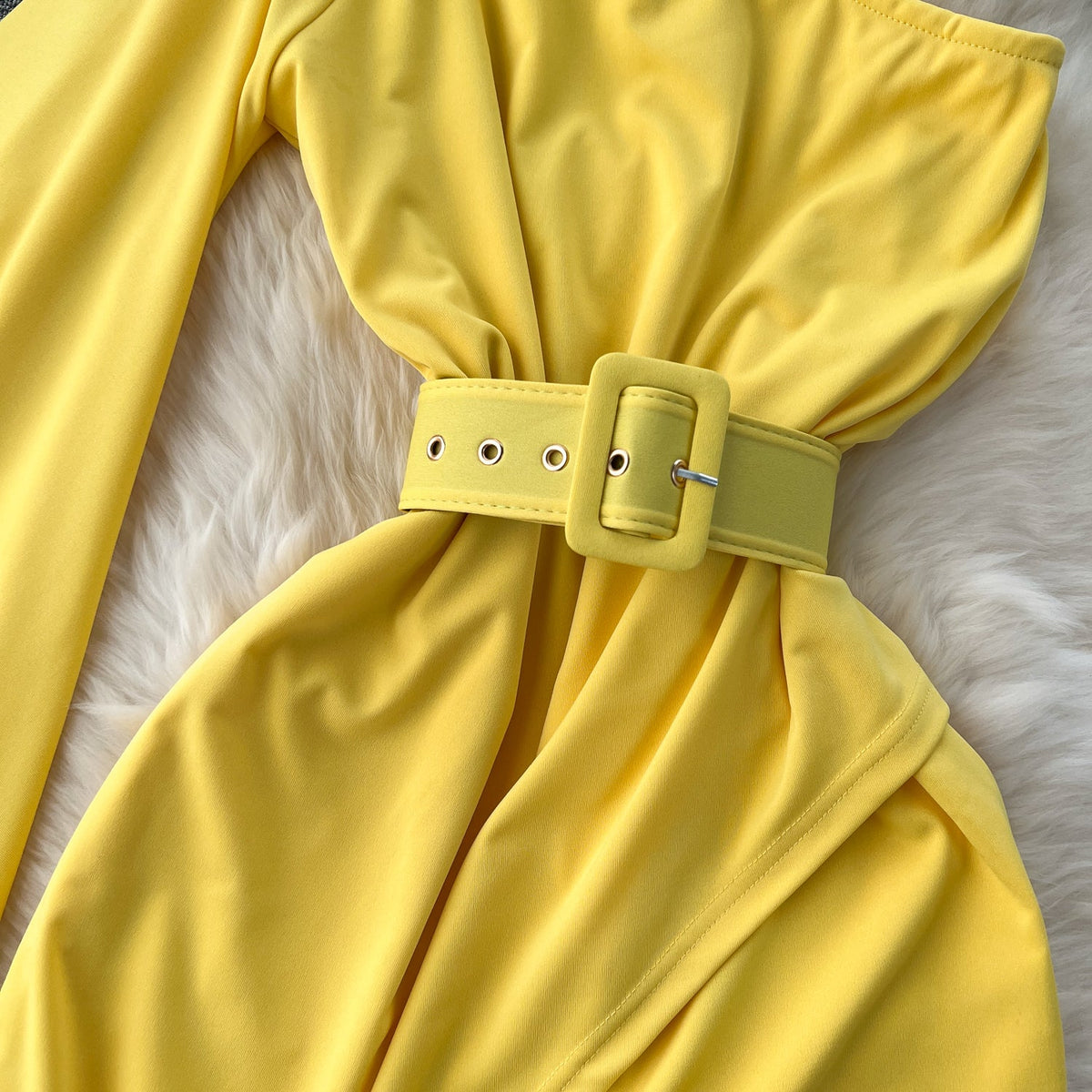 Niche Asymmetric Flared Sleeve Dress