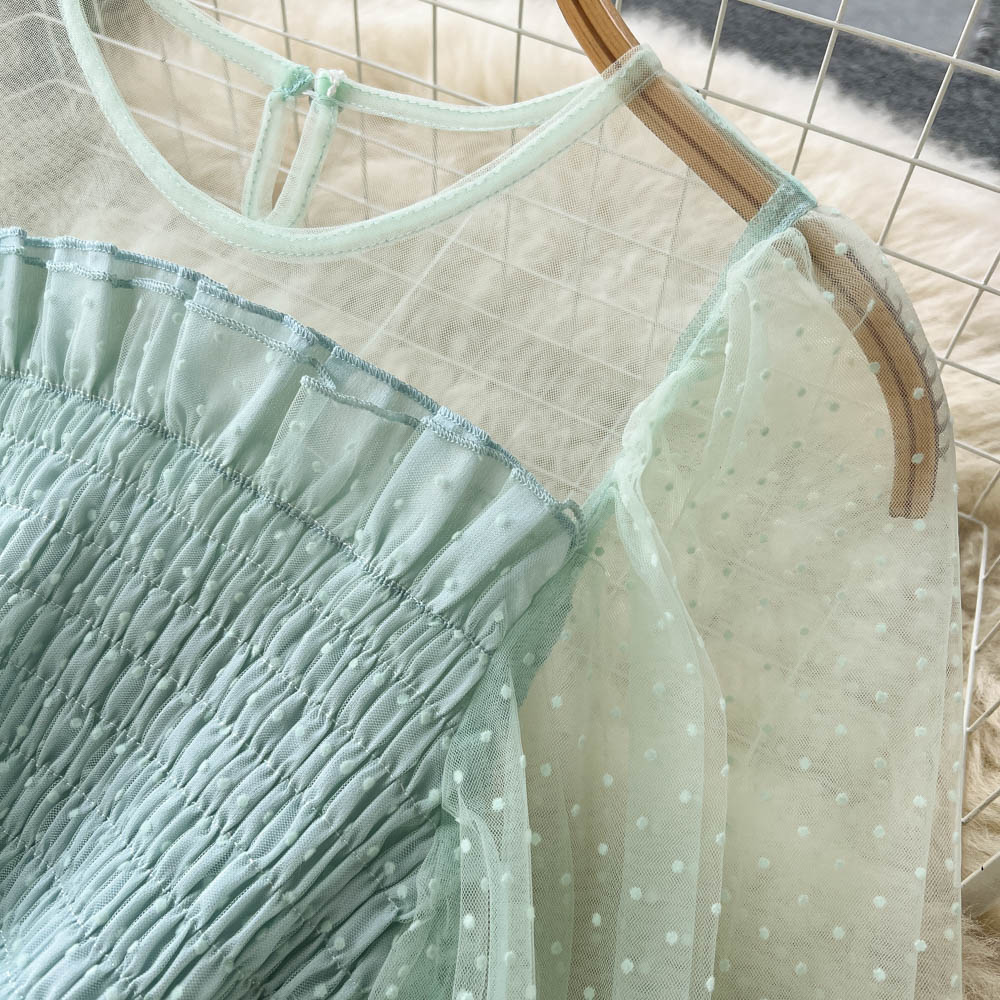 Fairy Round Collar Mesh Dress
