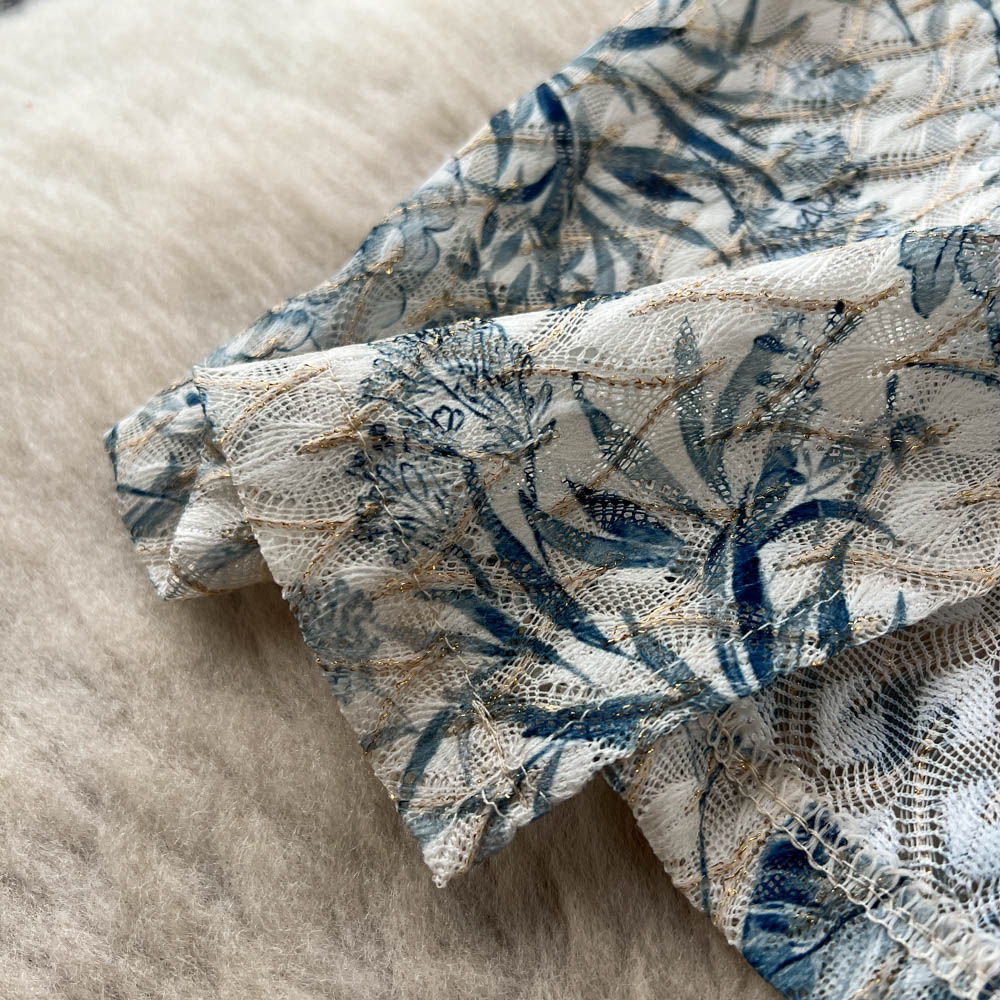 High-end Patchwork Mesh Floral Dress