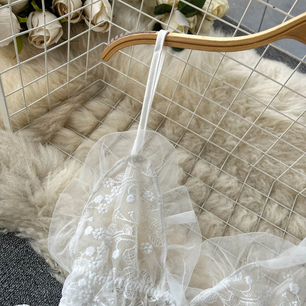 Lace Embroidered See-through Slip Dress