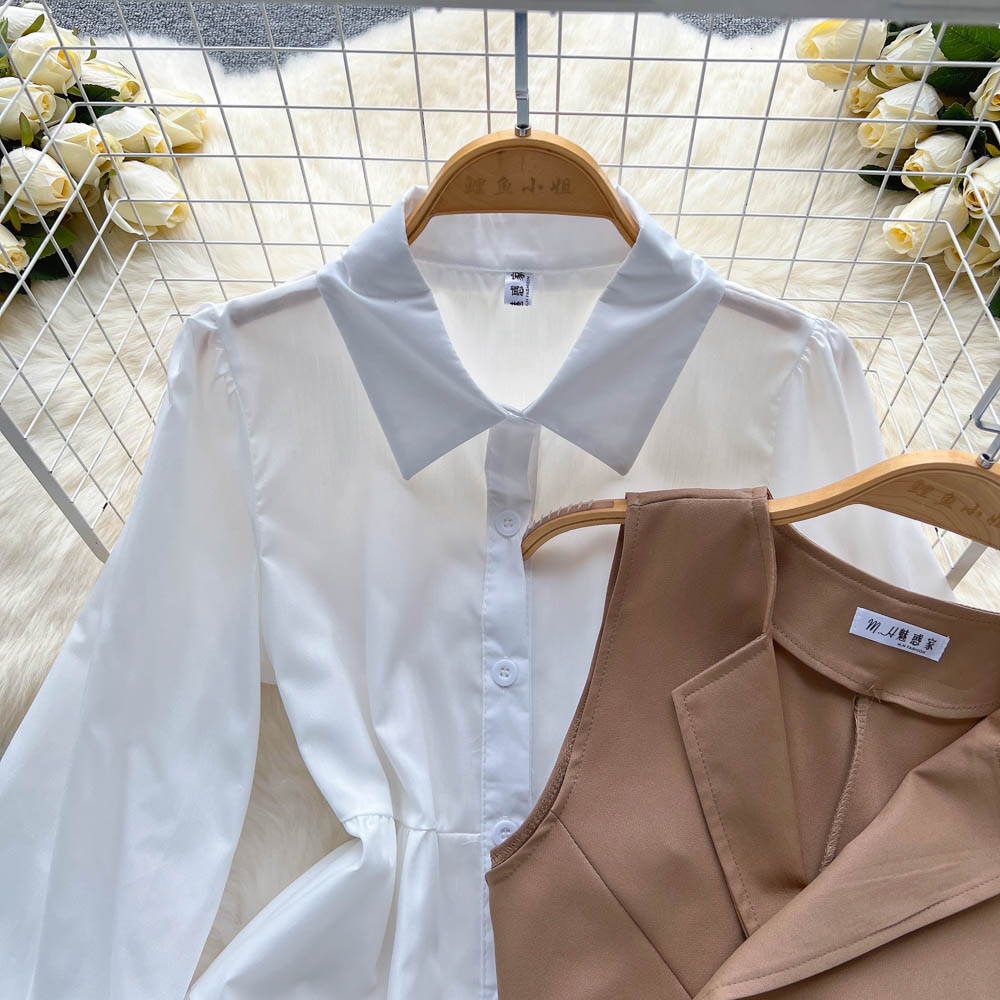 White Shirt & Sleeveless Waistcoat 2Pcs