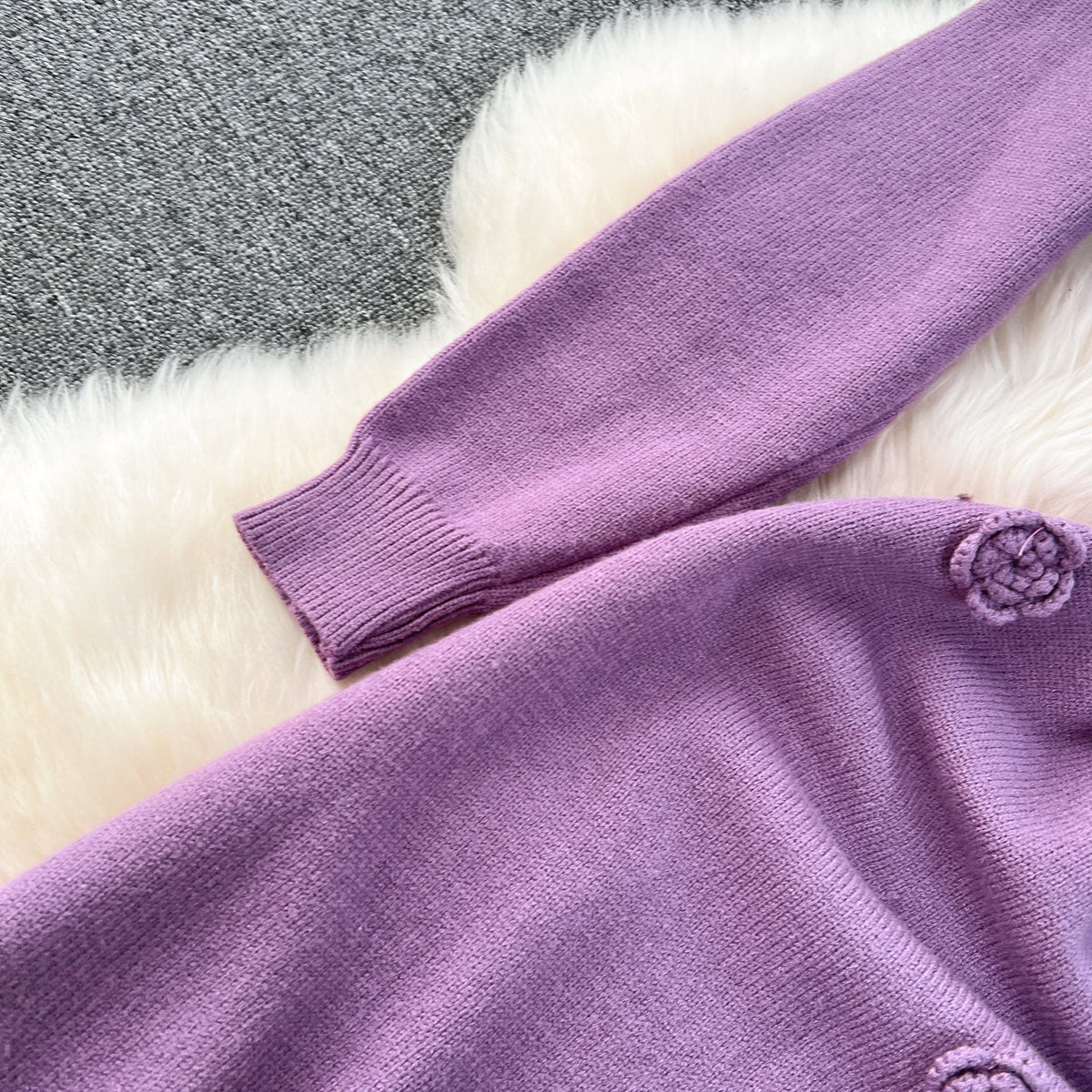Simple Design Waist-slimming Knitted Dress