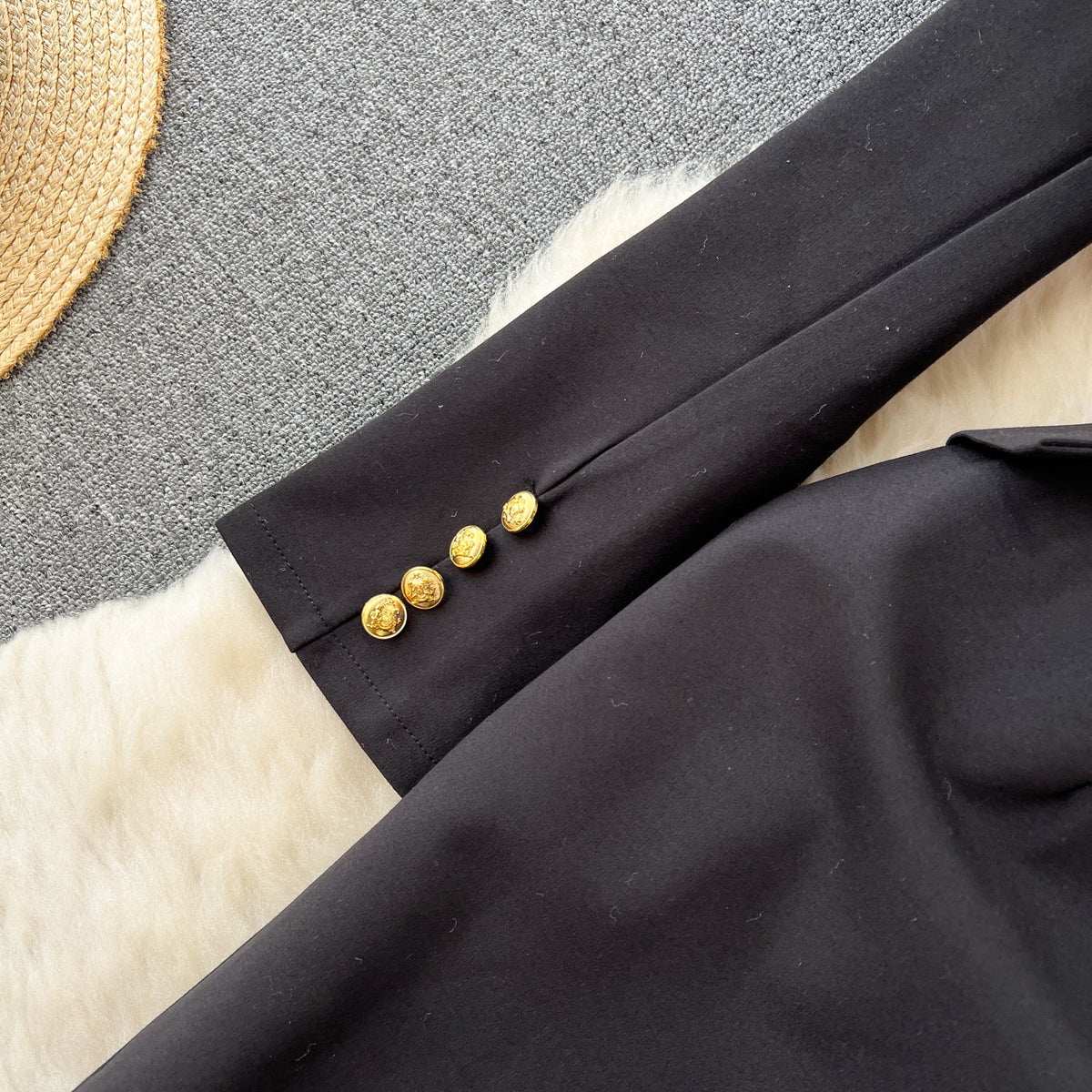 Black Double Breasted Suit Dress