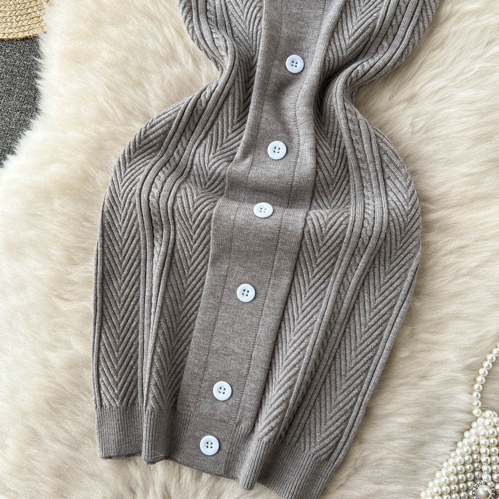 Single Breasted Strapless Knitted Dress