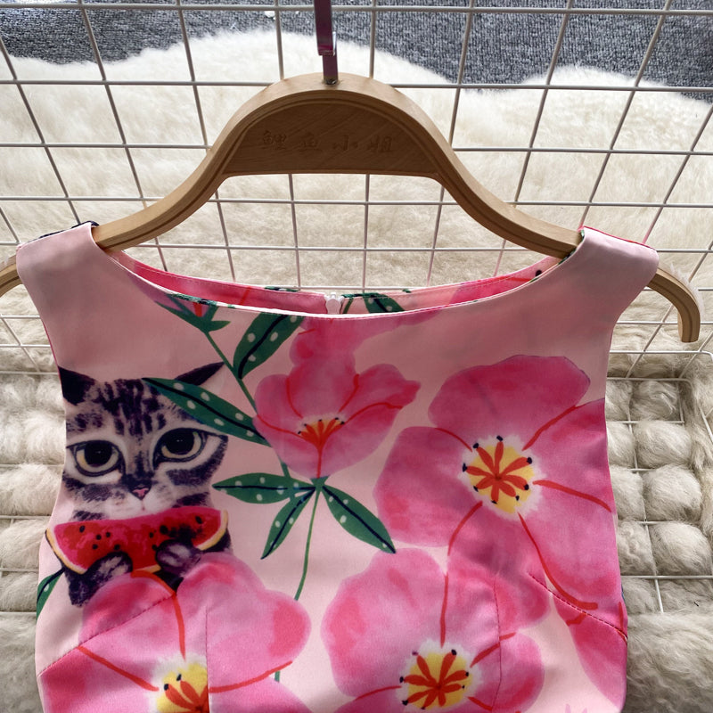 Ethnic Style Sleeveless Printed Dress