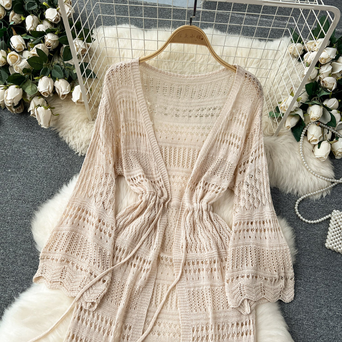 Korean Style Hollowed Crochet Dress