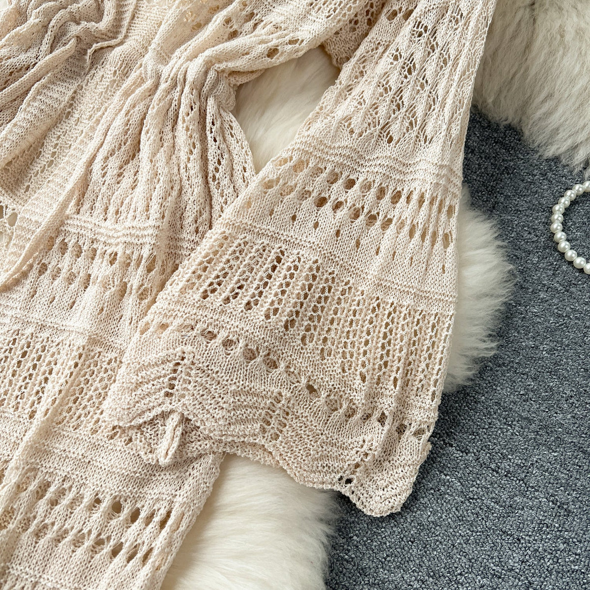 Korean Style Hollowed Crochet Dress