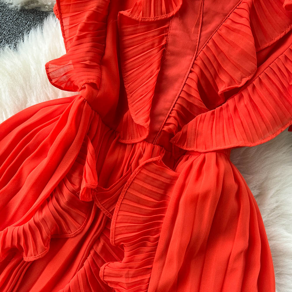 Ruffle Sleeveless A-line Dress