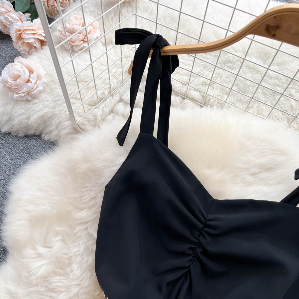 Black&White Color Blocked Slip Dress