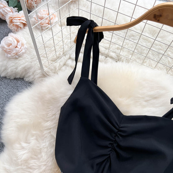 Black&White Color Blocked Slip Dress