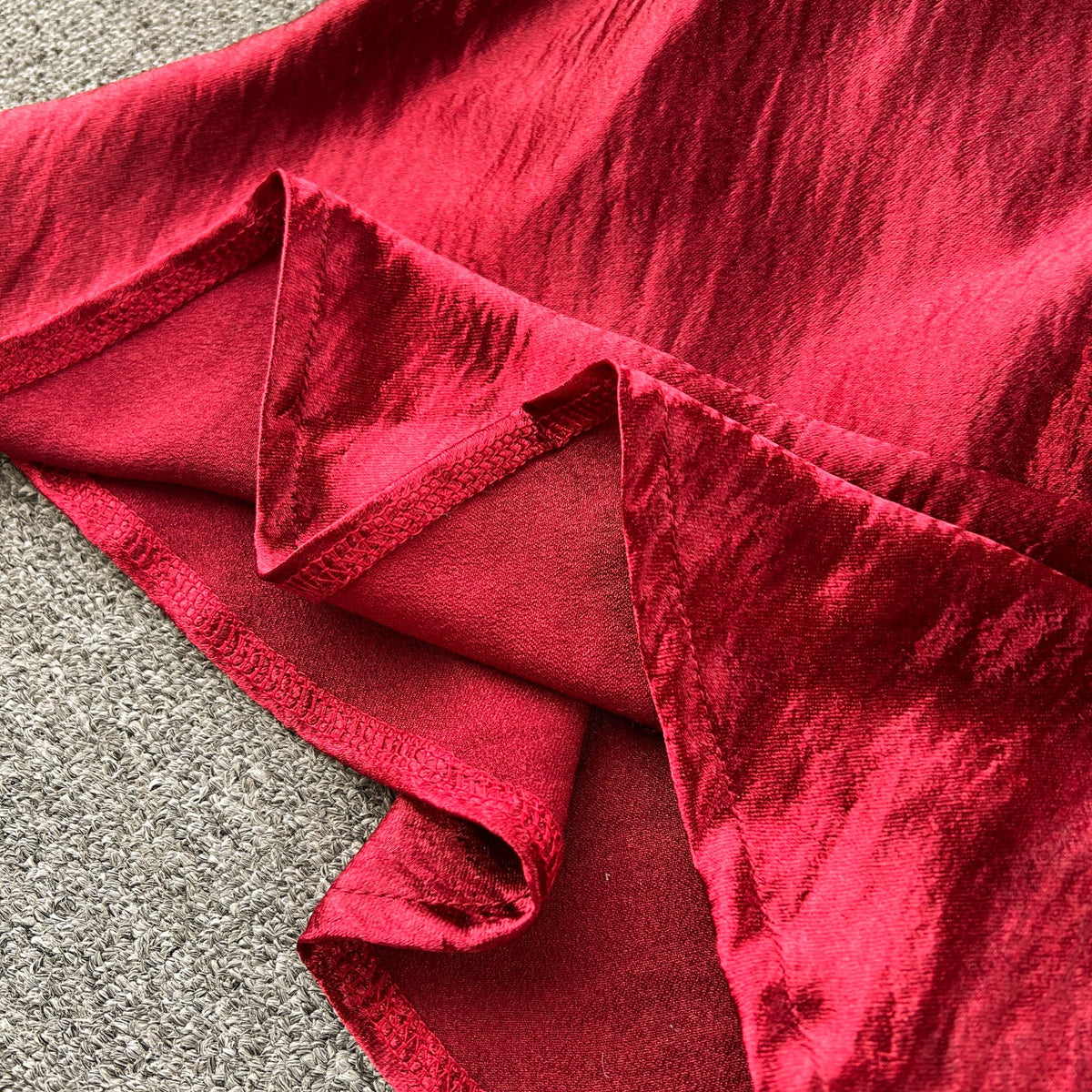Elegant Red Satin Slip Dress