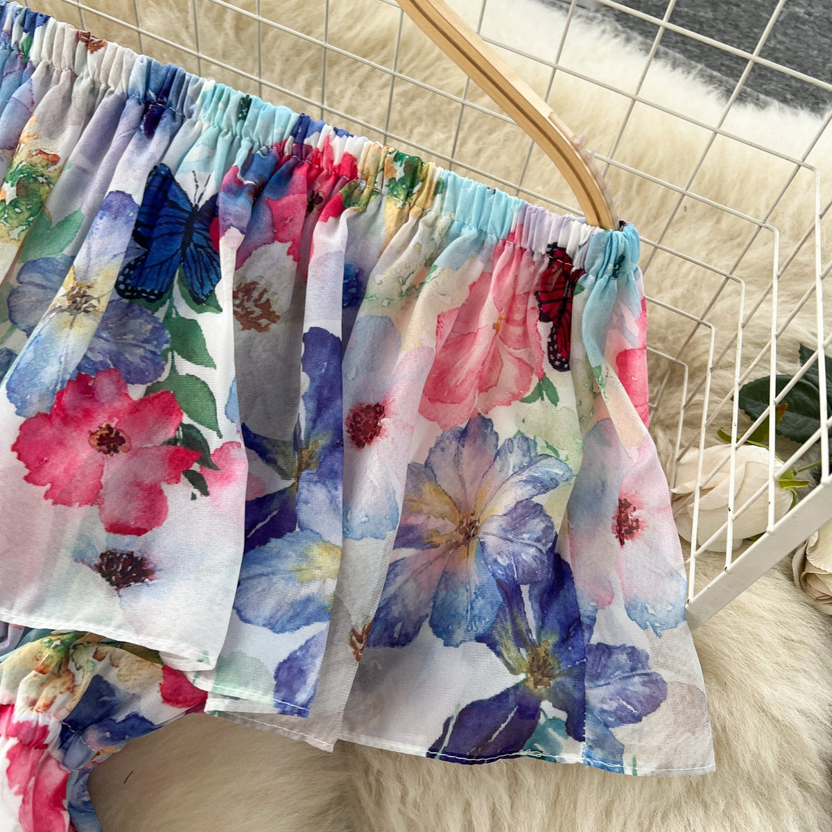 Fairy Off-shoulder Floral Chiffon Dress