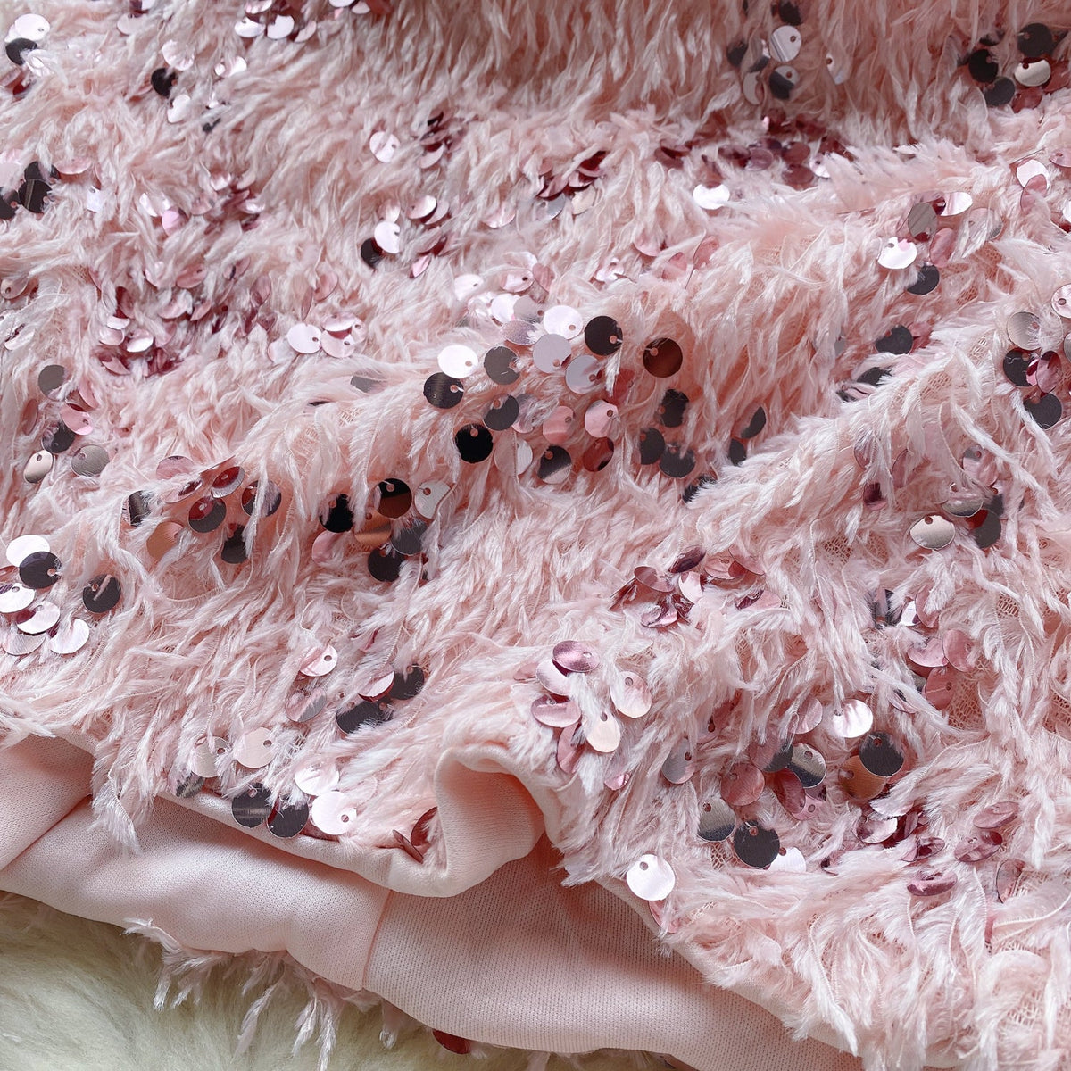 Sweetie Sequined Furry Slip Dress