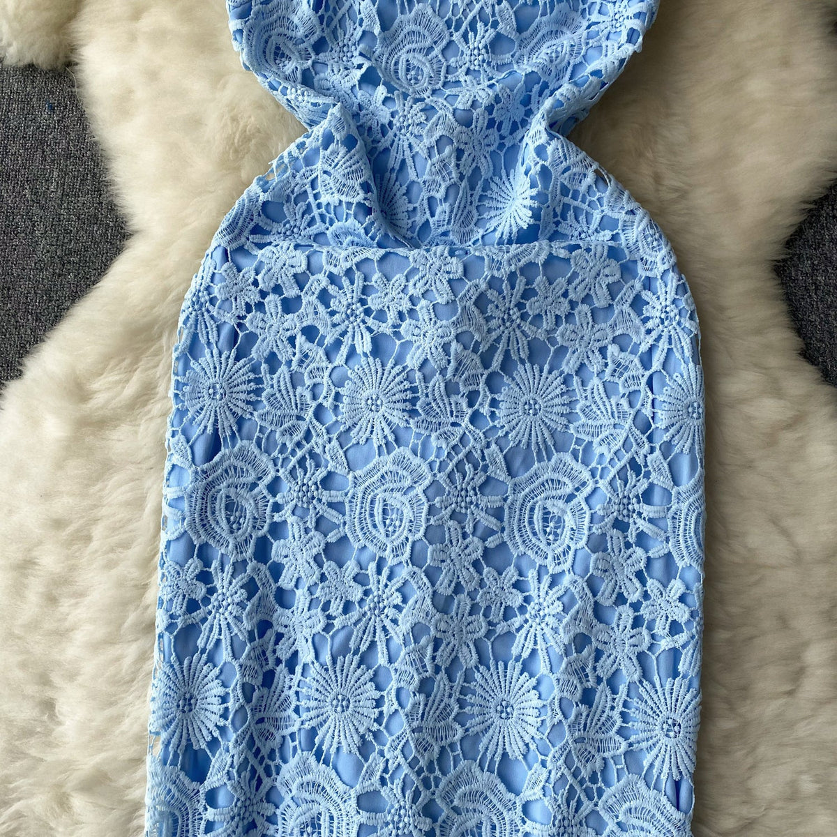 Vintage Crochet Lace Sleeveless Dress