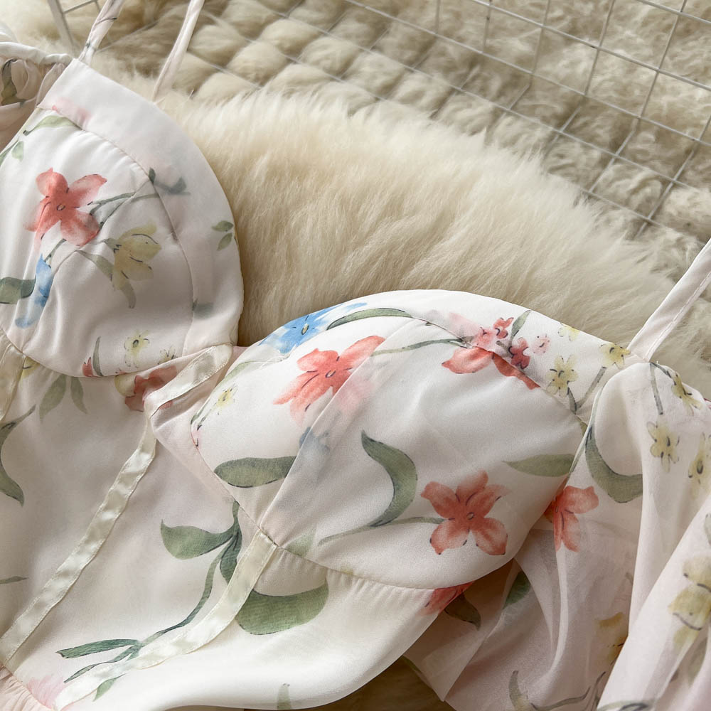 Fairy Floral Bustier Halter Dress