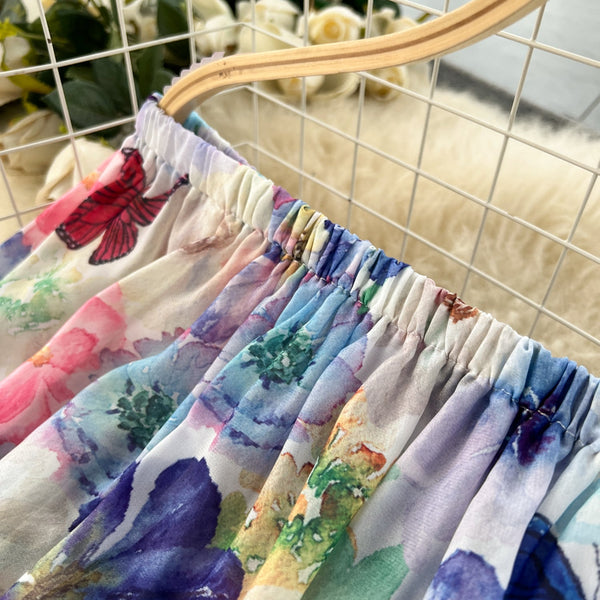 Fairy Off-shoulder Floral Chiffon Dress