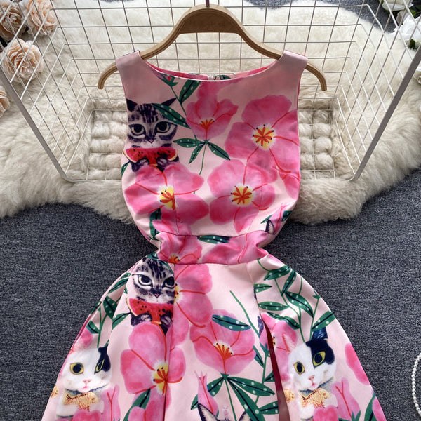 Ethnic Style Sleeveless Printed Dress