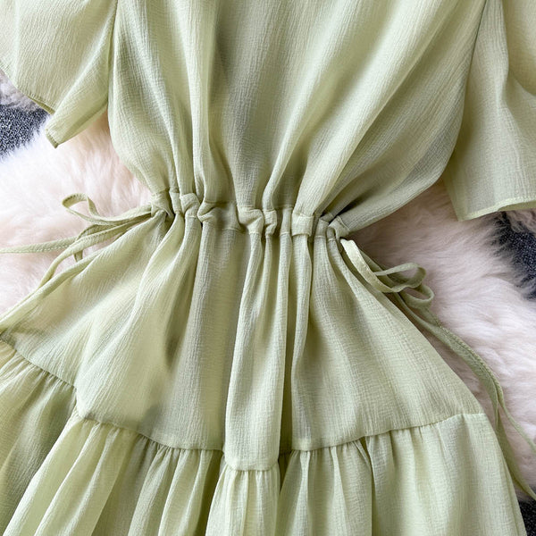 Mori Drawstring Lace-up Dress
