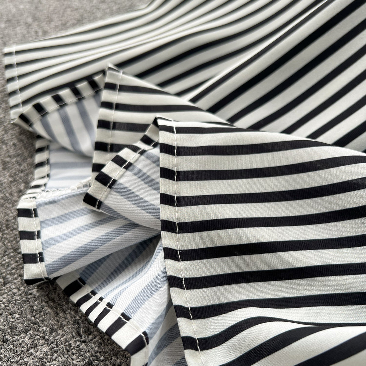 High-end Striped Pleated Slip Dress
