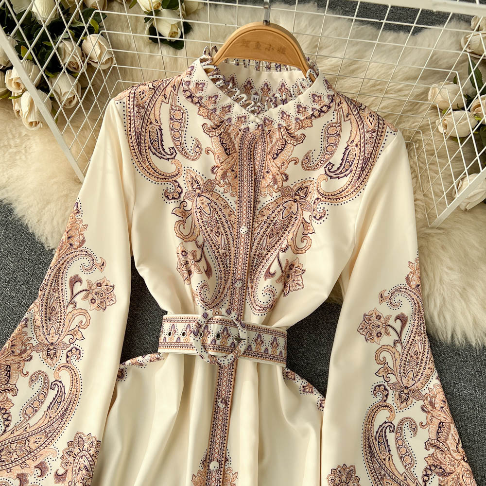Ethnic Style Floral Printed Maxi Dress