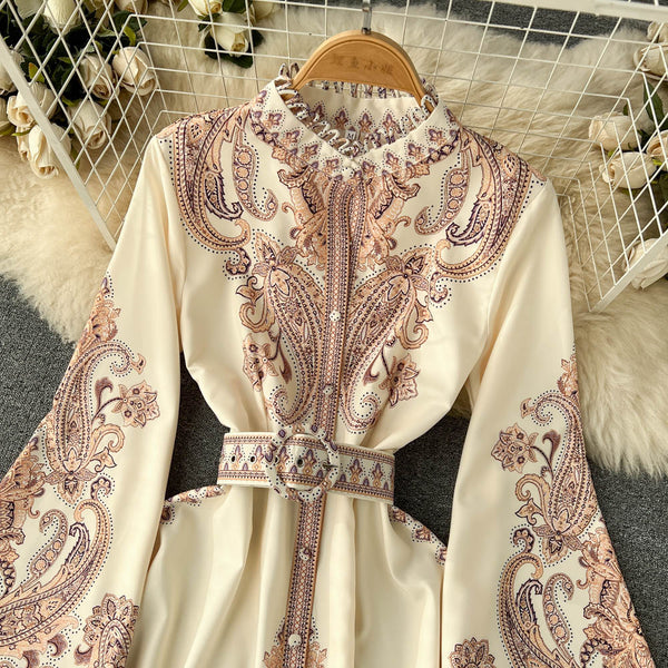 Ethnic Style Floral Printed Maxi Dress