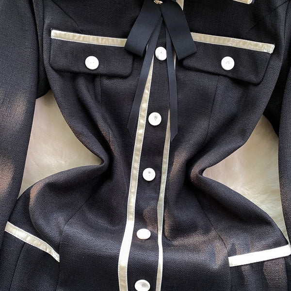 Korean Style Color Blocking Shirt Dress