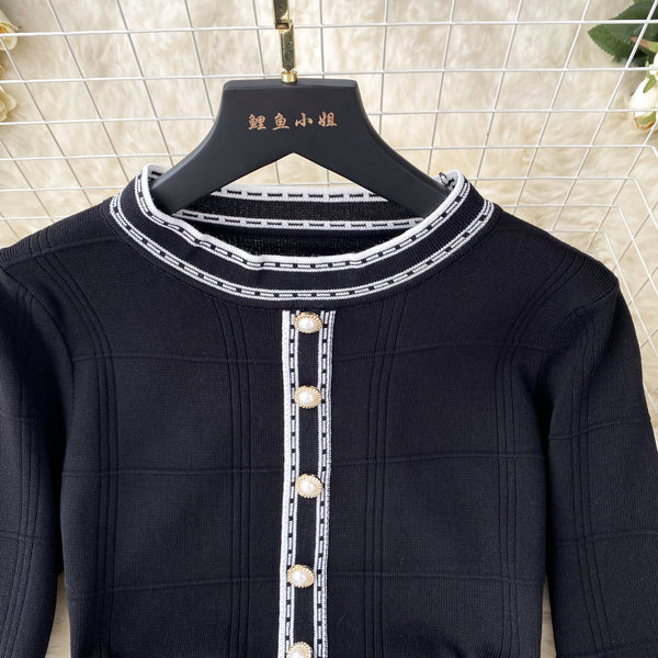 French Style Elegant Knitted Dress