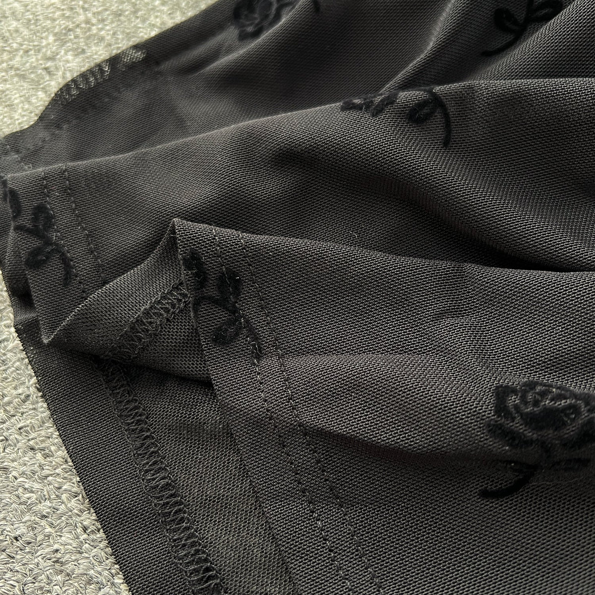 Printed Cardigan & Slip Dress Black 2Pcs