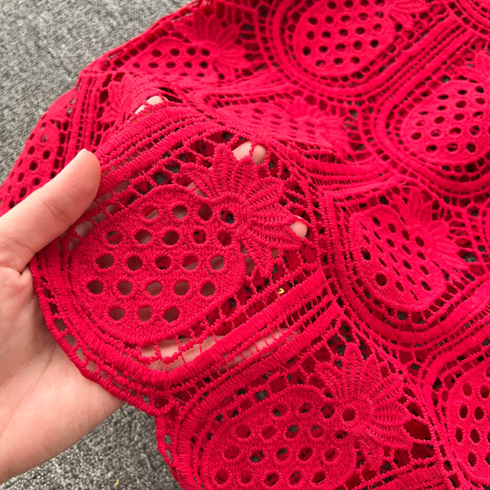 Crochet Lace Hollowed Long-sleeve Dress