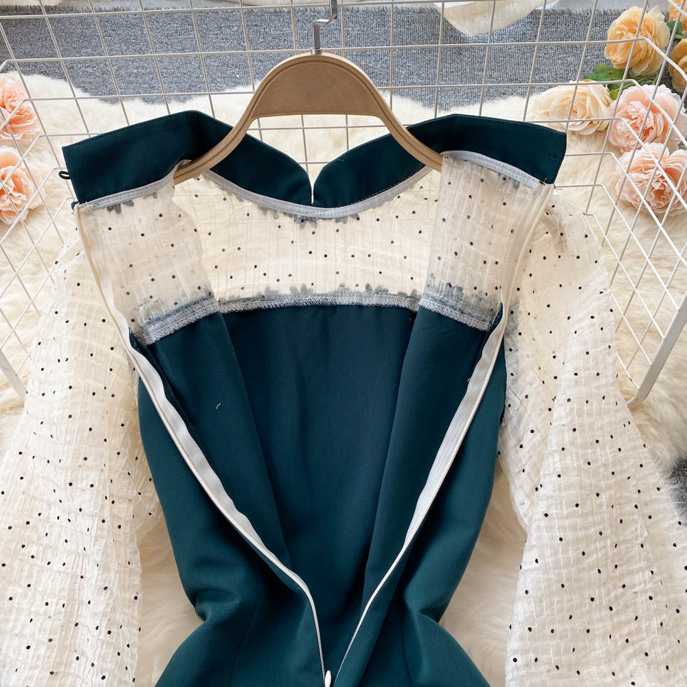 Waist-Slimming Patchwork Dress