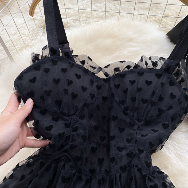 French Style Fairy Mesh Puffy Dress