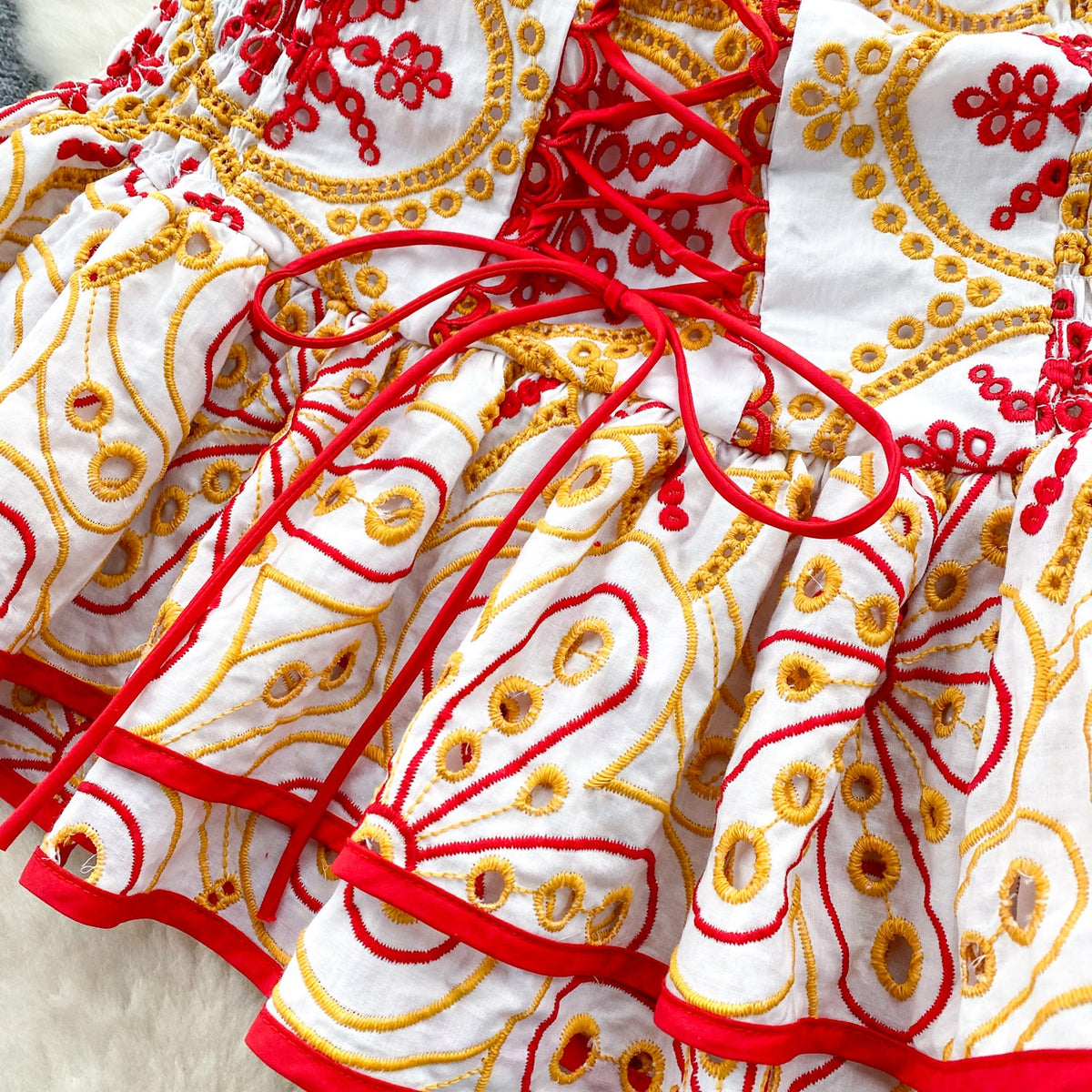 Off-shoulder Ruffled Printed Dress