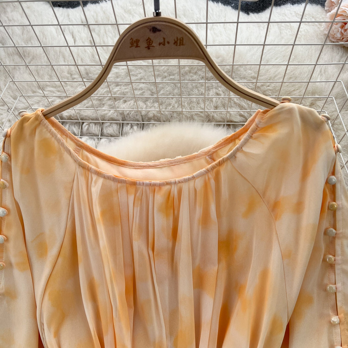 Fairy Draped Tie-dye Floral Dress