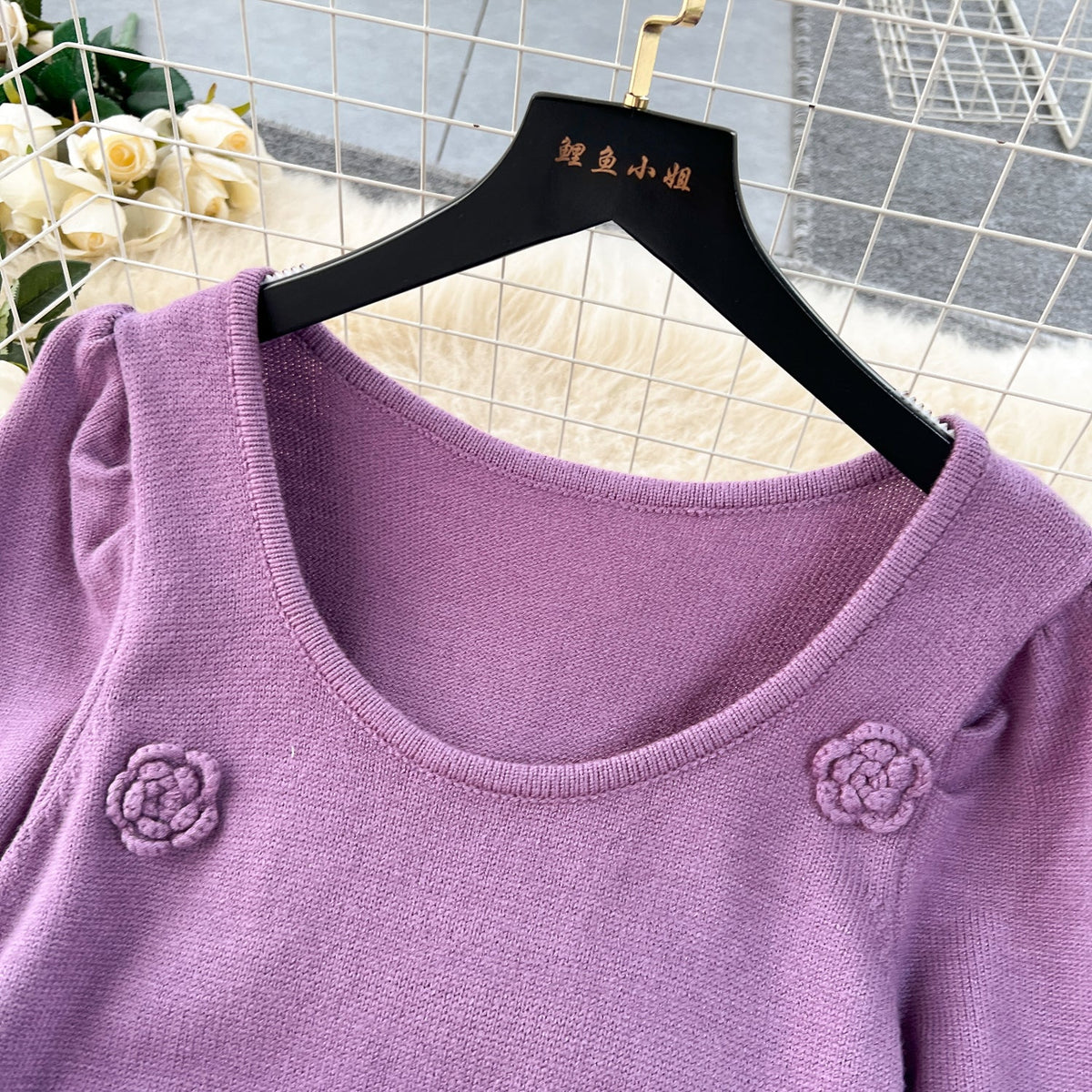 Simple Design Waist-slimming Knitted Dress