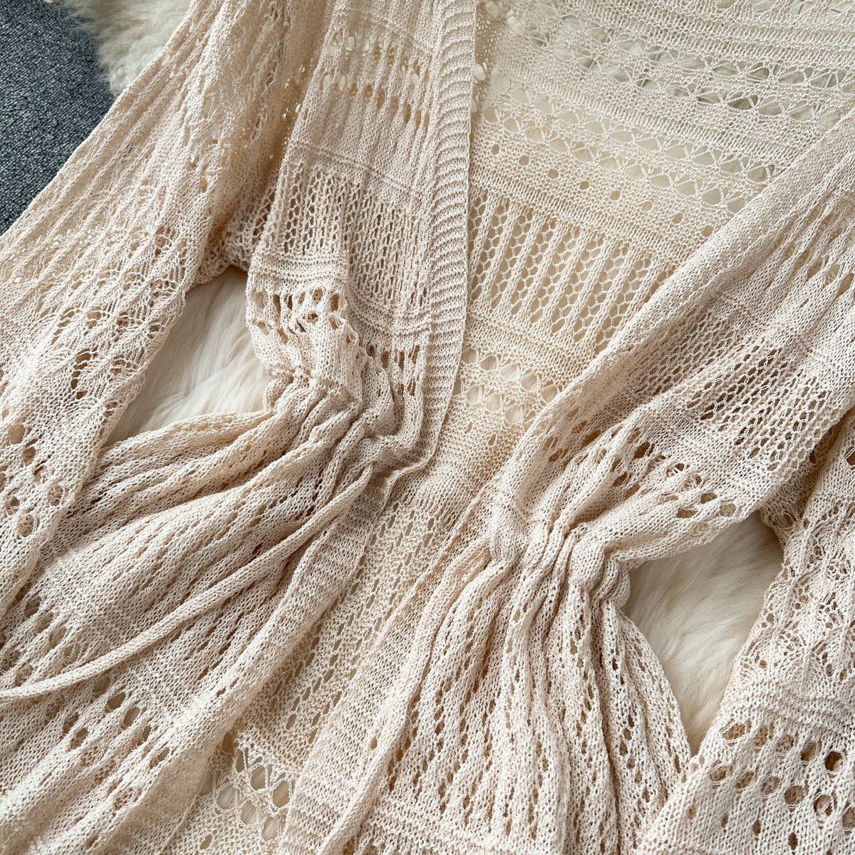 Korean Style Hollowed Crochet Dress