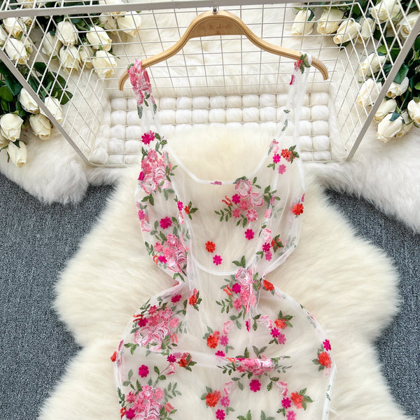 3d Floral Embroidered Outwear Dress