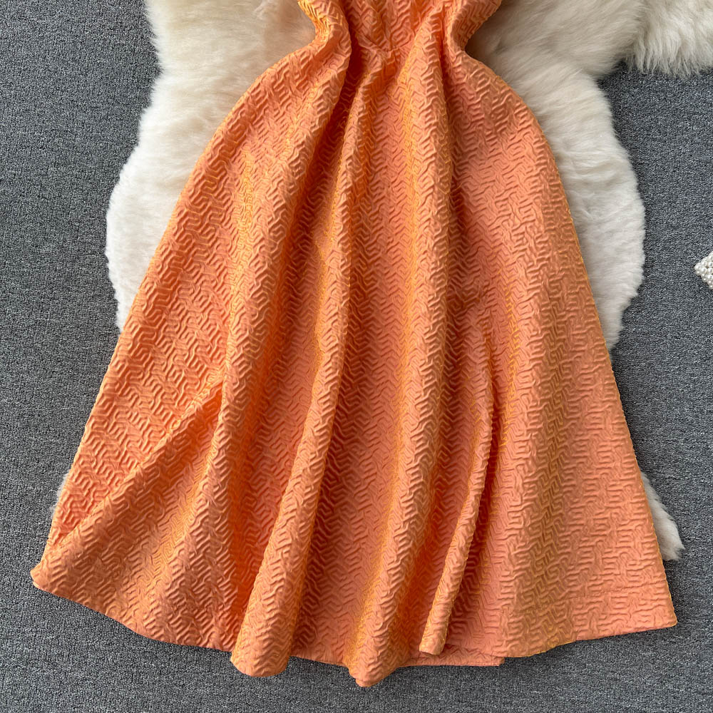 Sweet Jacquard A-line Off-shoulder Dress