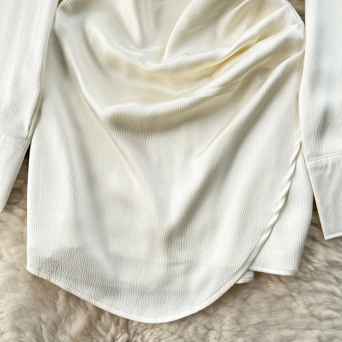 Elegant Lapeled Pleated Shirt Dress