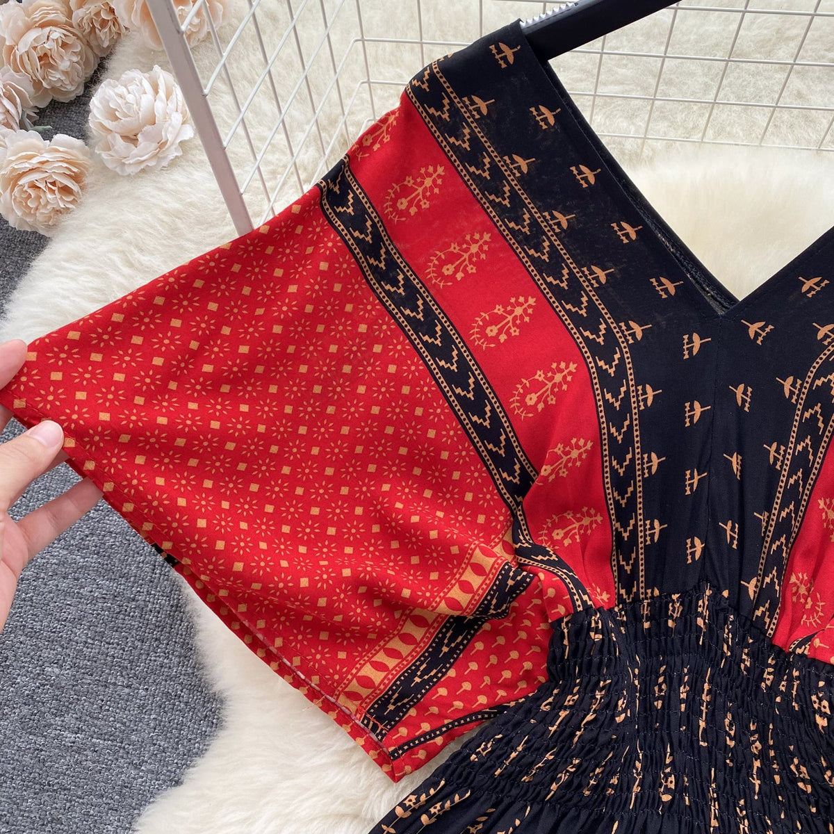 Ethnic Style Printed A-line Dress