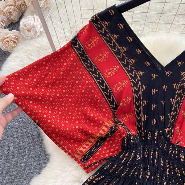 Ethnic Style Printed A-line Dress