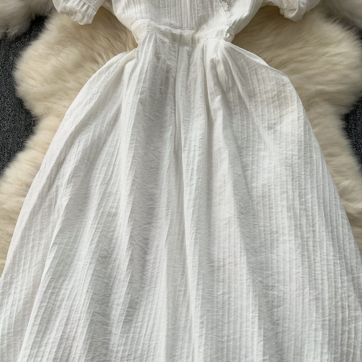 Sweetie White Lace Trim Dress